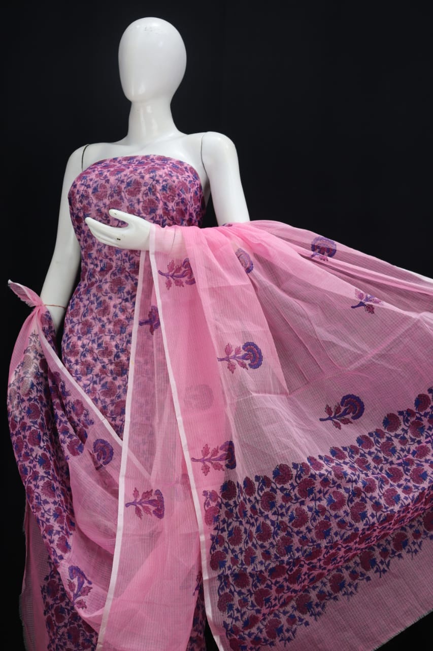 Pink Designer Kota Doria Suit