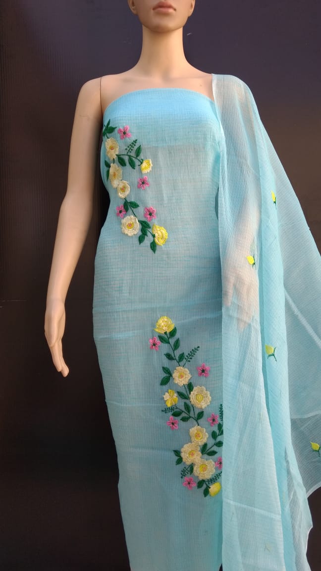 Sky BLue Embroidery Suits