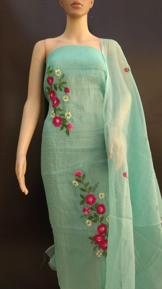 Green Embroidery Suits