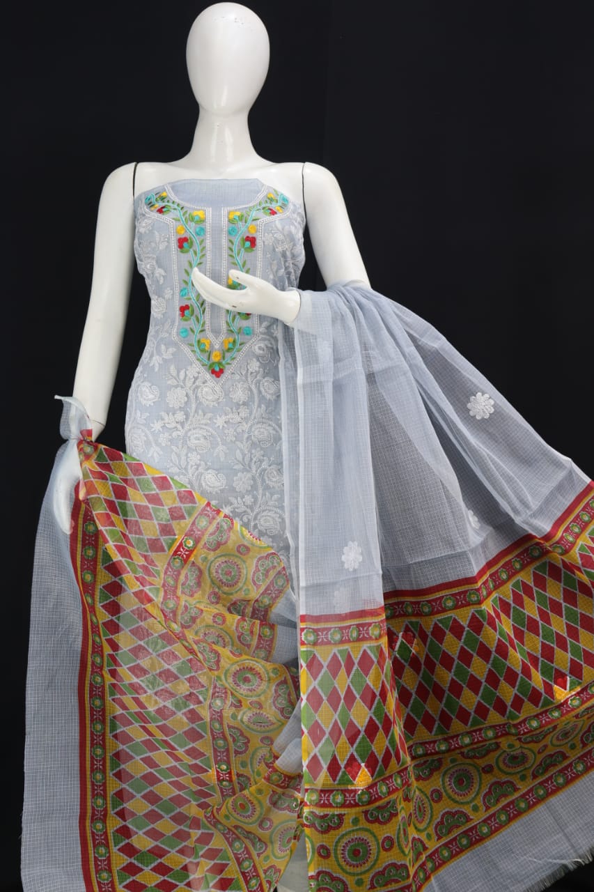 Chikankari Embroidery Dress Material